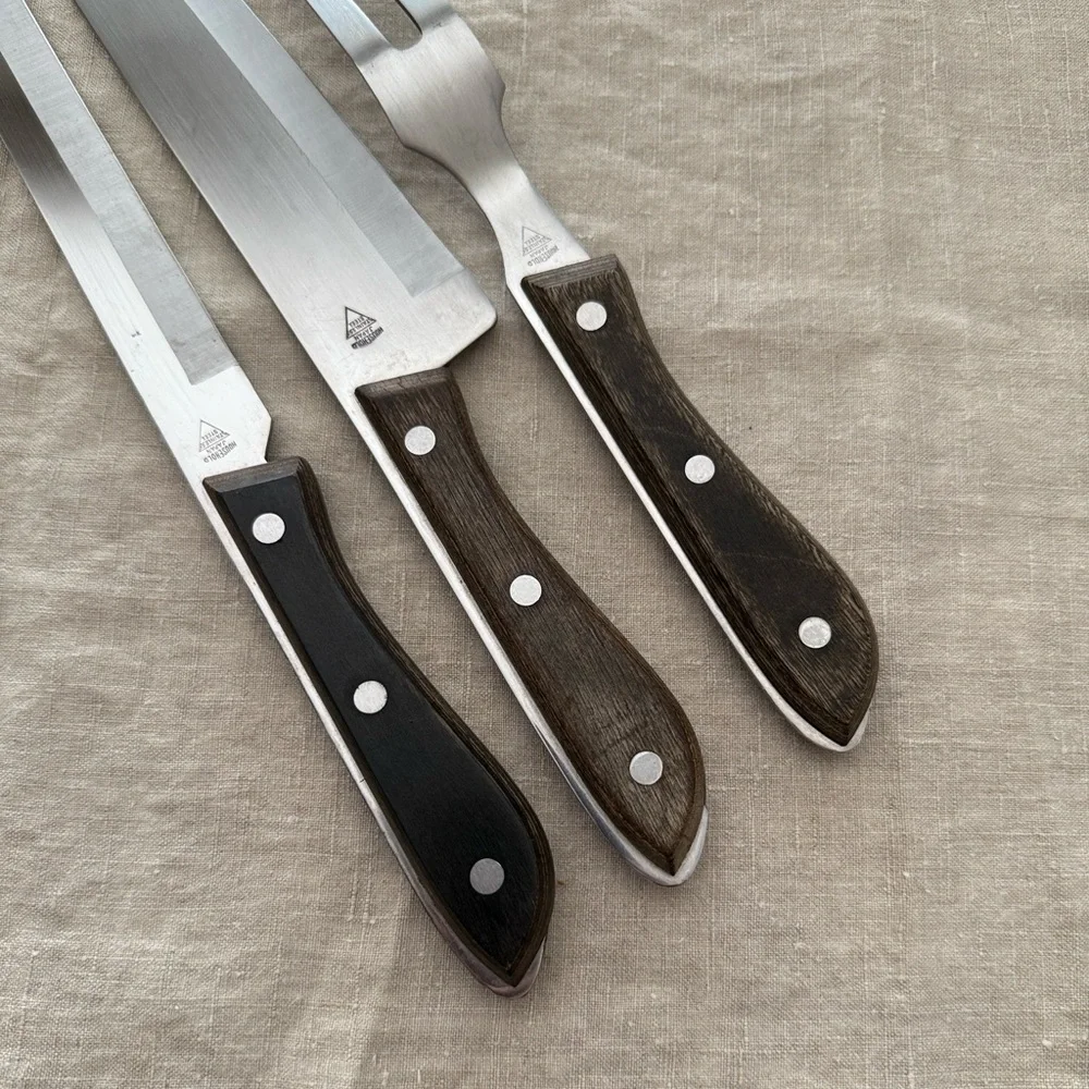 VTG | Emperor Stainless Steel Carving Set with Wood Handles